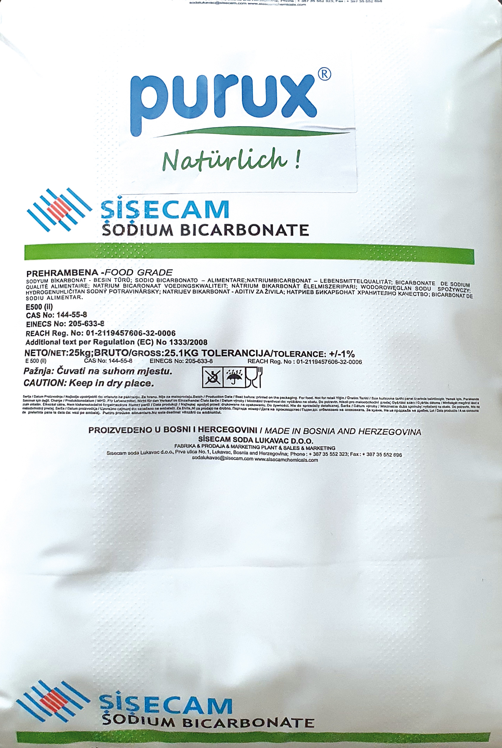 Natron 25kg Natriumhydrogencarbonat Natriumbicarbonat Backsoda E500ii, Back Soda